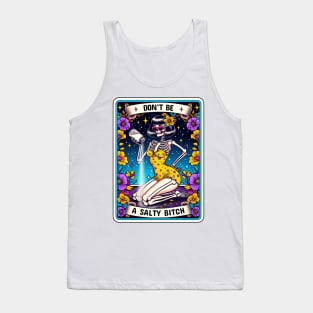 "The Salty Bitch" Skeleton Funny Tarot Card Tank Top